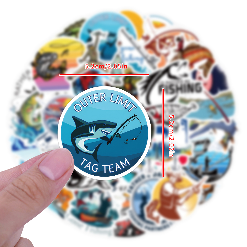 60枚/パック 釣りステッカー 防水 スケートボード オート - Heavy Equipment Stickers のレビューと価格